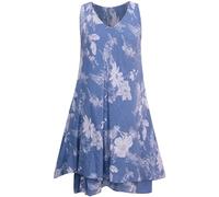 Storm Island® Women Sleeveless Top Casual Summer Dresses Mini Skater Dress Ladies Printed Tank Top Elegant Blouses Loose Fit Shirts for Vacations, Party for Women UK One Size 8-14 Denim