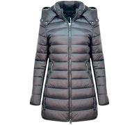 Storm Island® Women Winter Coats Long Quilted Jacket Lightweight Mid-length Down Winter Padded Coats with Hood Outdoor Hiking Jackets Coats for Women Waterproof Jacket Long Coat Ladies UK Size S-2XL