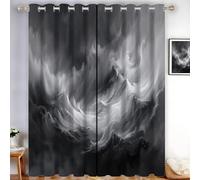 Storm Landscape Blackout Curtains for Living Room 2 Panel Set,Surrealist Style Eyelet Curtains for Bedroom, Thermal Insulated Window Curtain Drapes, Black Out Curtain 72 Drop, Each Panel 66 x 72 Inch