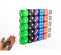 Storm&Lighthouse 30 Pack Six-Sided Dice Coloured Dice Game D6 Die Smoother Rolling Dice No Harmful Materials