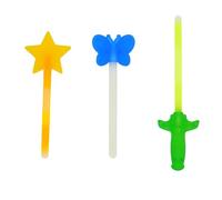 Storm&Lighthouse Glow in the Dark Wands for Kids 3 Designs Star Butterfly Sword 3 Pack Yellow Blue Green Glow Sticks Light Up Neon Glowsticks Festival Party Pack Rave Fancy Bonfire Night Accessories
