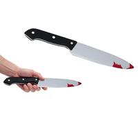Storm&Lighthouse Halloween Large Bloody Knife Prop Weapon 32cm Fake Knife with Blood Trick or Treat Halloween Fancy Dress Accessories for Serial Killer Costume Bloodied Knife