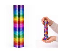 Storm&Lighthouse Metallic Chroma Rainbow Spring Toy Plastic Coil Random Design Sent Fidget Toy for Kids and Adult, Retro Magic Spring Party Bag Filler Colourful Stretchy Bouncing Fidget Toy