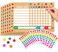 Storm&Lighthouse Reward Chart with Stickers for Children 8 Sheets A4 with 440+ Star Stickers Behaviour Charts for Children and Adults