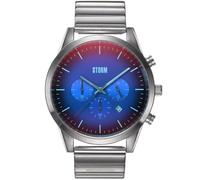 STORM Crusader Lazer Blue Men's Chronograph Watch with Metal Strap, photochromic Glass, Date and Luminous Markers, and Water Resistant to 50m