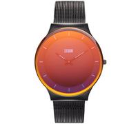 STORM PYLO Slate RED Watch, Photochromic Glass, Luminous Dial Details, Graduated Dial, Edge-to-Edge Glass, Slim Case, Stainless Steel, Mesh Strap, Quick Release Strap,