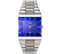 STORM Omari XL Lazer Blue Sleek Men's Watch with Square dial and Date Function, Made from Brushed and Polished Stainless Steel
