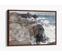 Storm on the Island of Yeu 1916 Auguste Louis LepŠre Canvas Floater Frame Print Picture Art - Walnut Frame 18 inch wide x 12 inch high