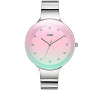 STORM OSTELE Lazer Pink - Showcasing an Expansive Oversized Dial, Glistening Crystal Markers, and a Sleek, Highly Polished Strap, Effortlessly Blending Subtlety with Understated Elegance.