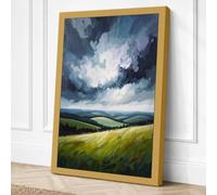 Storm Over Golden Fields Canvas Wall Art Print 18x12 Inch (46 x 30 cm)