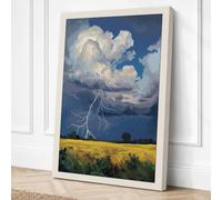 Storm Over Golden Fields Canvas Wall Art Print 36x24 Inch (91 x 61 cm)