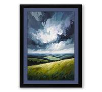 Storm Over Golden Fields Rustic Framed Wall Art Print A3 (42×29.7cm) Black, Wall Decor for Living Room, Bedroom, Office & Home, Ready to Hang, Art Gift