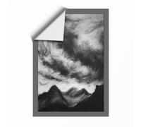 Storm Over Mountains Scandinavian Unframed Wall Art Print A2 (59.4×42cm), Wall Decor for Living Room, Bedroom, Office & Home, Art Gift