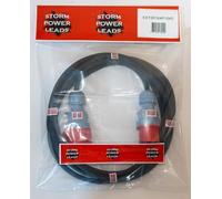 STORM POWER LEADS 3 PHASE 16AMP 415VOLT H07 EXTENSION LEADS 4 PIN HOOK UP LEAD HEAVY DUTY (5M)