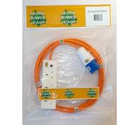 STORM POWER LEADS ORANGE HI-VIS CAMPING EXTENSION LEAD 1 WAY-4 WAY HOOK UP SOCKETS CARAVAN 16A 5MT-25MT 240V (3 WAY, 20M)