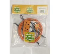 STORM POWER LEADS OUTDOOR GARDEN ORANGE EXTENSION LEAD 5-25M 1 GANG SOCKET & 2 GANG SOCKET (2 GANG, 25M)