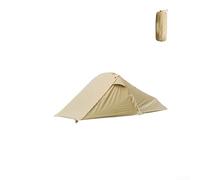 Storm-Proof Two-Person Tunnel Camping Tent with Curved Pole Structure for Enhanced Headroom and Efficient Packability (Brown)