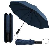 Storm Proof Umbrella with Travel Case I Pocket Umbrella Large Diameter 105 cm I Umbrella Automatic Open and Close I Pocket Umbrella Windproof for 2 People I For Men and Women I Drytogo