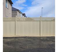 Storm Ready Maintenance Free Colourfence Extra Wide Metal Fence Panel Contemporary Trellis 5 Rail 1.8M 6Ft H X 2.35M 7.7Ft W Cream