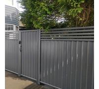 Storm Ready Maintenance Free Colourfence Extra Wide Metal Fence Panel Contemporary Trellis 5 Rail 1.8M 6Ft H X 2.35M 7.7Ft W Grey