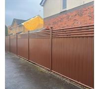 Storm Ready Maintenance Free Colourfence Extra Wide Metal Fence Panel Contemporary Trellis 5 Rail 1.8M 6Ft H X 2.35M 7.7Ft W Brown