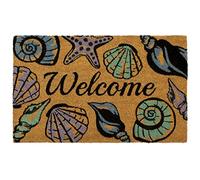 Storm Stopper - Doormat | Welcome Seashell | All Weather Heavy Duty Mat | 100% Natural Coir Face | Non-Slip | Outdoor Home Décor | Absorbent, Fade Resistant & Pet Friendly | 18" x 28"