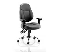 Storm Task Operator Chair Black Soft Bonded Leather With Arms