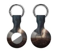 Storm Tornado Hurricane Protective Case Compatible with AirTag | Tracker Holder,with Keychain,Silicone,for Keys Bags Luggages,Tracker Cover,Waterproof,Key Chain Ring Case Cover