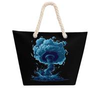 Storm Tornado Hurricane Tote Bags for Women Men Shoulder Beach Bag Shopping Handbag with Hemprope Handle