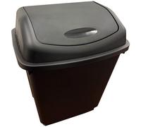 Storm Trading Group 1 X Black 25 Litre Home Kitchen Office Plastic Waste Bin With Swing Lids