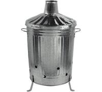 Storm Trading Group 1 X Medium 60 Litre Galvanized Incinerator Fire Bin For Rubbish Wood Garden Waste With Lid, Legs & Handles