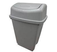 Storm Trading Group 1 X Silver 25 Litre Home Kitchen Office Plastic Waste Bin With Swing Lids