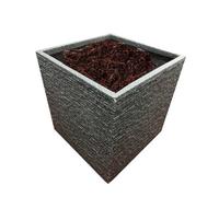 Storm Trading Group 1 X Square Brick Slate Effect 38Cm Grey Plastic Lightweight Summer Flower Gardening Plant Pot