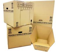 STORM TRADING GROUP 10 Strong Extra Large (XL) Cardboard Storage Packing Moving House Boxes with Carry Handles and Room List 53cm x 53cm x 41cm / 21''x 21''x 16'' 115 Litres