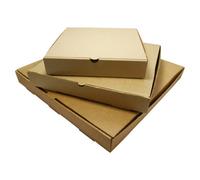 Storm Trading Group 100 X Brown 14" (14.5 X 14.5 X 2") Takeaway Slim Postage, Dessert, Pizza Boxes For Restaurant & Take Outs