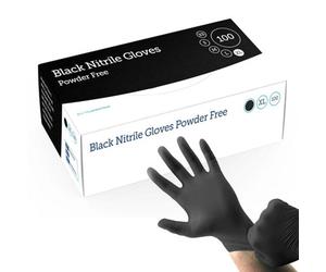 Storm Trading Group 1000 X Small Black Nitrile Powder Free Gloves Puncture Resistant Ideal For Medical, Tattoo, Barber Shops & Mechanical Use