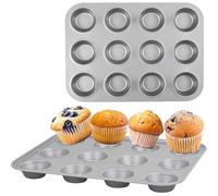 STORM TRADING GROUP 12 Cup Muffin Tray Dishwasher & Oven Safe Cupcake Pan Muffin Tray Non-Stick for Muffins, Cupcakes & Bakeware (2)