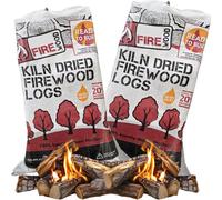 Storm Trading Group 2 Bags Softwood Kiln Dried Firewood Logs Ready To Burn For Outdoor Open Fire Pits