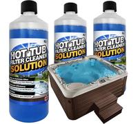 Storm Trading Group 2 X 1 Litre Hot Tub Spa & Pool Filter Cartridge Cleaner Solution Removes Grease & Oil