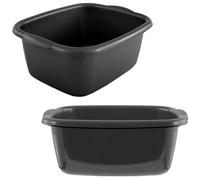 Storm Trading Group 2 X 9.5 Litre Black Rectangular Washing Up Bowl With Integrated Carry Handles