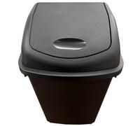 Storm Trading Group 2 X Black 25 Litre Home Kitchen Office Plastic Waste Bins With Swing Lids