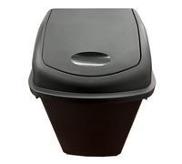 Storm Trading Group 2 X Black 50 Litre Home Kitchen Office Plastic Waste Bins With Swing Lids