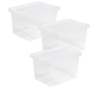Storm Trading Group 2 X Heavy Duty Multipurpose 20 Litre Home Office Clear Plastic Storage Containers With Lids
