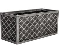 Storm Trading Group 2 X Lazio Trough 70Cm Long Rectangular Pewter Grey Plastic Garden Flower Plant Pot