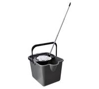 Storm Trading Group 2 X Metallic 12L Mop & Bucket Set For Cleaning Hard Floors Complete With Pouring Lip & Cotton Mop