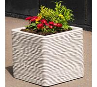 Storm Trading Group 2 X Square Amalfi Stone Effect Flower Planters Ideal For Home, Gardens, Patios & Balconies
