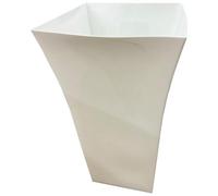 Storm Trading Group 2 X White Tall Large Plastic Contemporary Garden Patio Milano Planter With A Shiny Gloss Finish