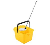 Storm Trading Group 2 X Yellow 12L Mop & Bucket Set For Cleaning Hard Floors Complete With Pouring Lip & Cotton Mop