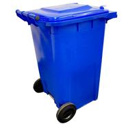 STORM TRADING GROUP 240L Standard Sized Outdoor Recycling Wheelie Bin With Rubber Wheels & Lid - Blue