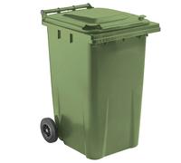 STORM TRADING GROUP 240L Standard Sized Outdoor Recycling Wheelie Bin With Rubber Wheels & Lid - Green